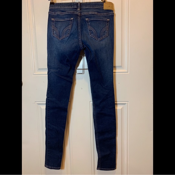 Hollister Dark Blue Distressed Skinny Jeans - Picture 5 of 7